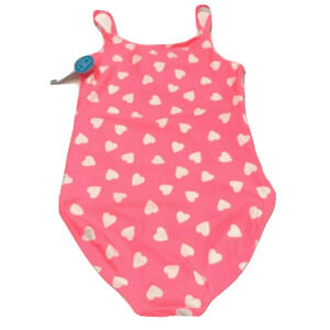 Carter’s Kid Girls One Piece Swimsuit Neon Heart Style Size 14 Pool New with Tag